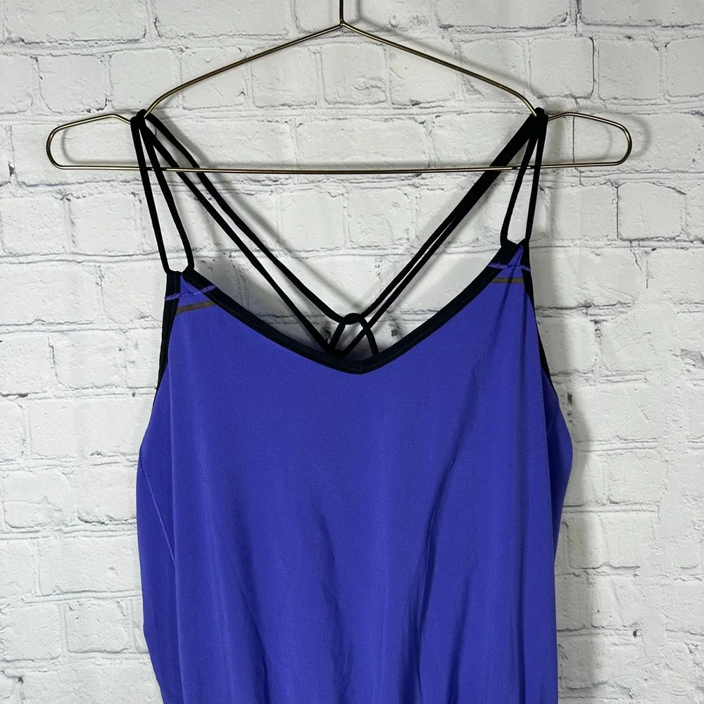 Lululemon Sweaty or Not Runsie Purple Strappy Back Athletic Romper Size 10